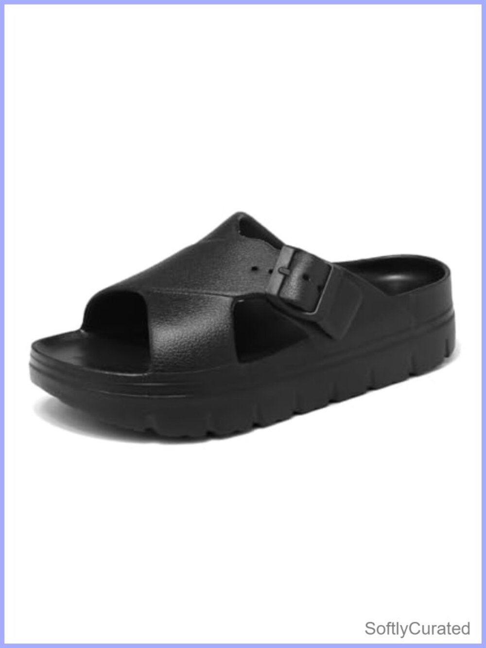 Platform Criss Cross Sandals Arch Support Adjustable Buckle EVA Slides